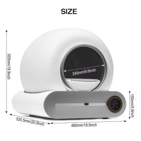 Self-cleaning Litter Box, Automatic Scooping And Deodorization, App Control Supports 2.4G WiFi, Intelligent Automatic Litter Box With Padding (Color: White)
